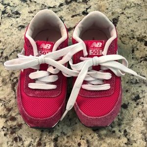 Hot Pink and White Size 7 Girls’ New Balance 501